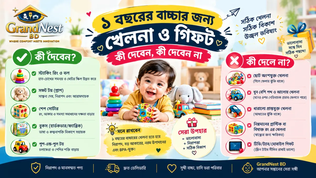 ১ বছরের বাচ্চার জন্য খেলনা ও গিফট: কী দেবেন, কী দেবেন না