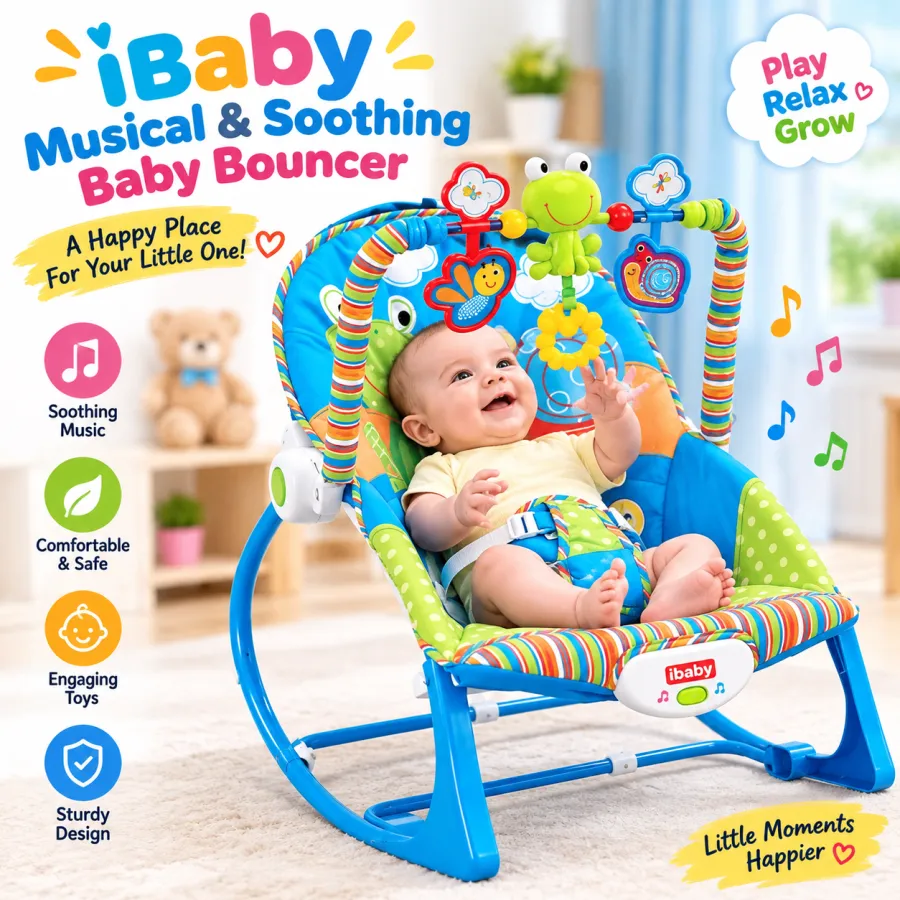 iBaby Musical & Soothing Baby Bouncer – 2-in-1