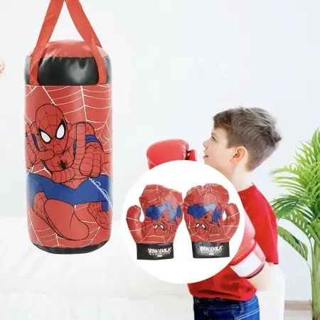 Spider-Man Kids Boxing Set – Punching Bag & Boxing Gloves Combo