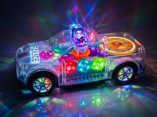 Transparent Gear Police Car Toy
