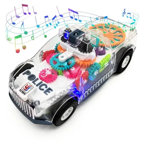 Transparent Gear Police Car Toy